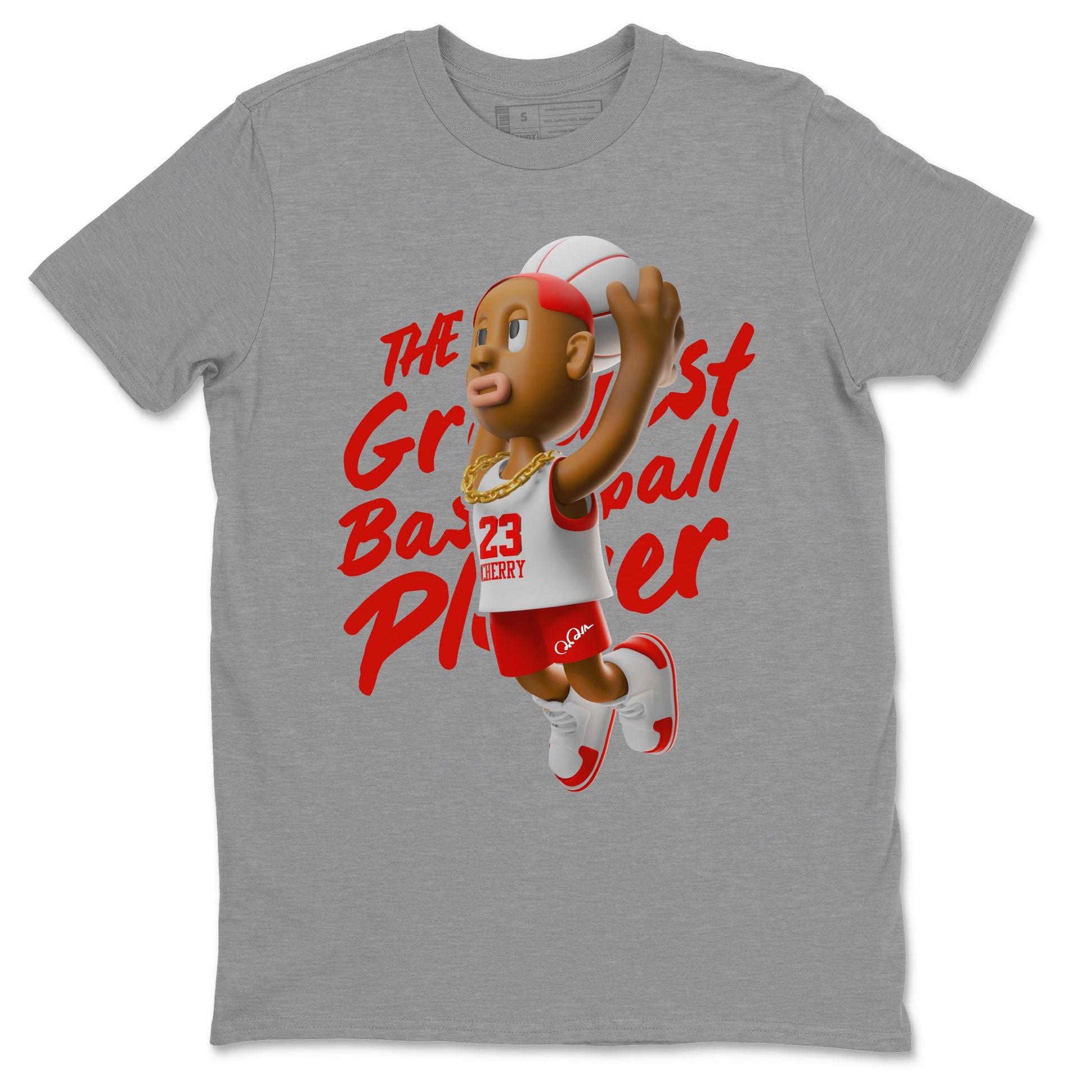 Air Jordan 12 Cherry Sneaker Match Tees Dunkshot Boy Sneaker Tees AJ12 Cherry Sneaker Release Tees Unisex Shirts Heather Grey 2