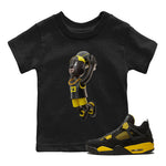 Air Jordan 4 Thunder Sneaker Match Tees Dunkshot Boy Sneaker Tees AJ4 Thunder Jumpman Sneaker Release Tees Kids Shirts Black 1