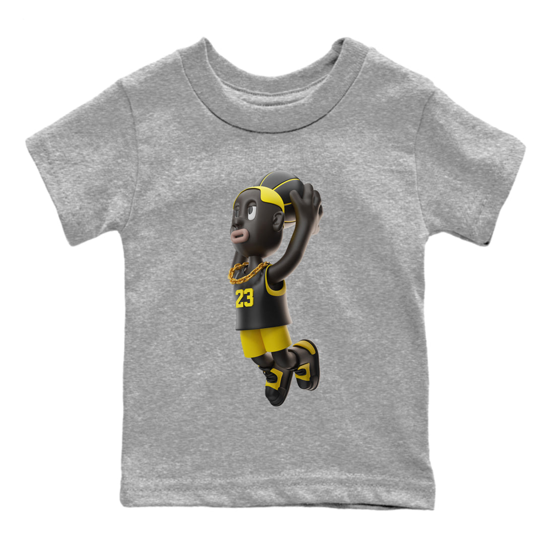 Air Jordan 4 Thunder Sneaker Match Tees Dunkshot Boy Sneaker Tees AJ4 Thunder Jumpman Sneaker Release Tees Kids Shirts Heather Grey 2