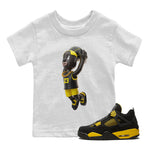 Air Jordan 4 Thunder Sneaker Match Tees Dunkshot Boy Sneaker Tees AJ4 Thunder Jumpman Sneaker Release Tees Kids Shirts White 1