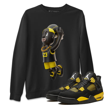 Air Jordan 4 Thunder Dunkshot Boy Crew Neck Sneaker Tees AJ4 Thunder JumpmanSneaker T-Shirts Washing and Care Tip