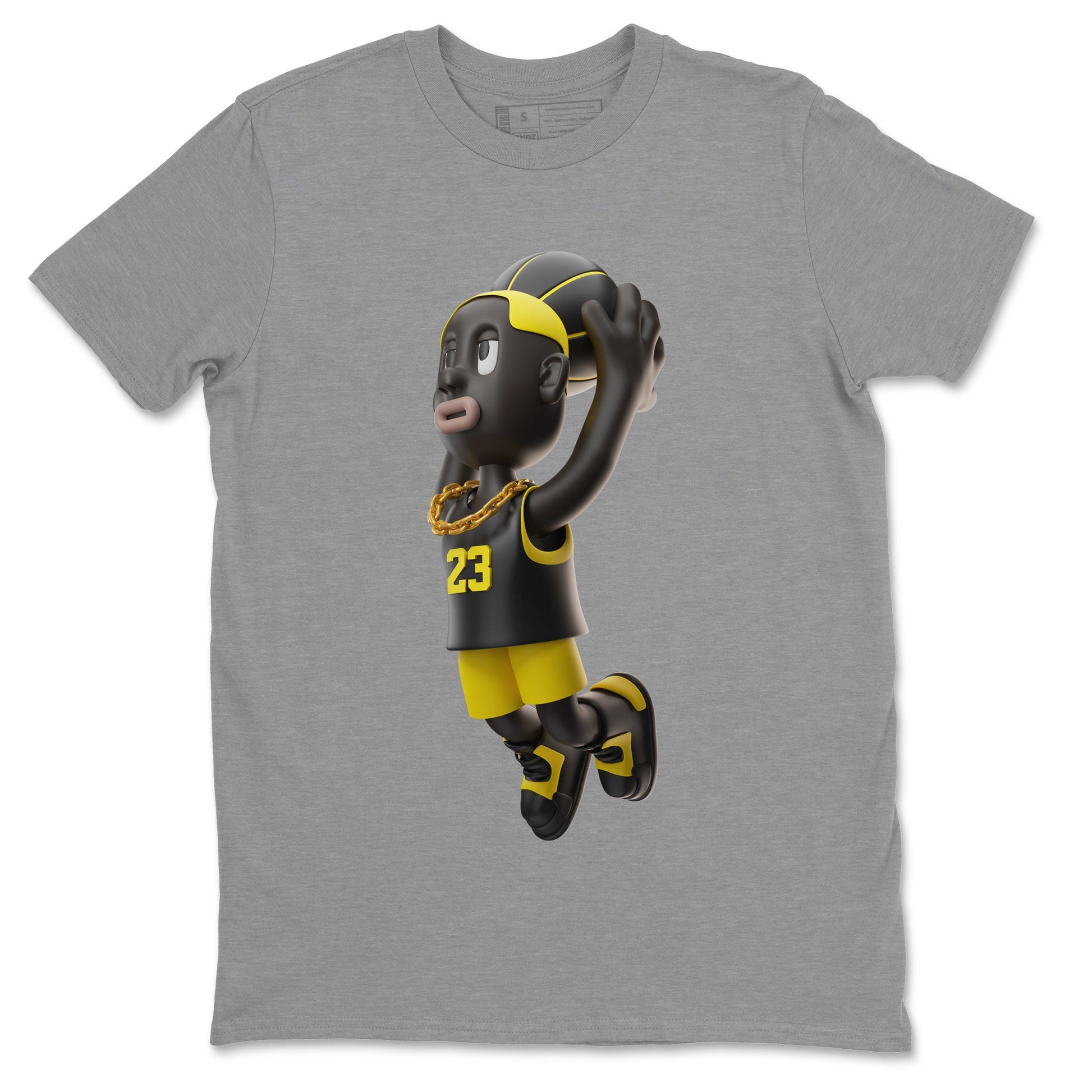 Air Jordan 4 Thunder Sneaker Match Tees Dunkshot Boy Sneaker Tees AJ4 Thunder Jumpman Sneaker Release Tees Unisex Shirts Heather Grey 2