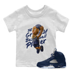 Air Jordan 5 Georgetown Sneaker Match Tees Dunkshot Boy Sneaker Tees AJ5 Georgetown Sneaker Release Tees Kids Shirts White 1