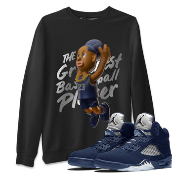 Air Jordan 5 Georgetown Sneaker Match Tees Dunkshot Boy Sneaker Tees AJ5 Georgetown Sneaker Release Tees Unisex Shirts Black 1