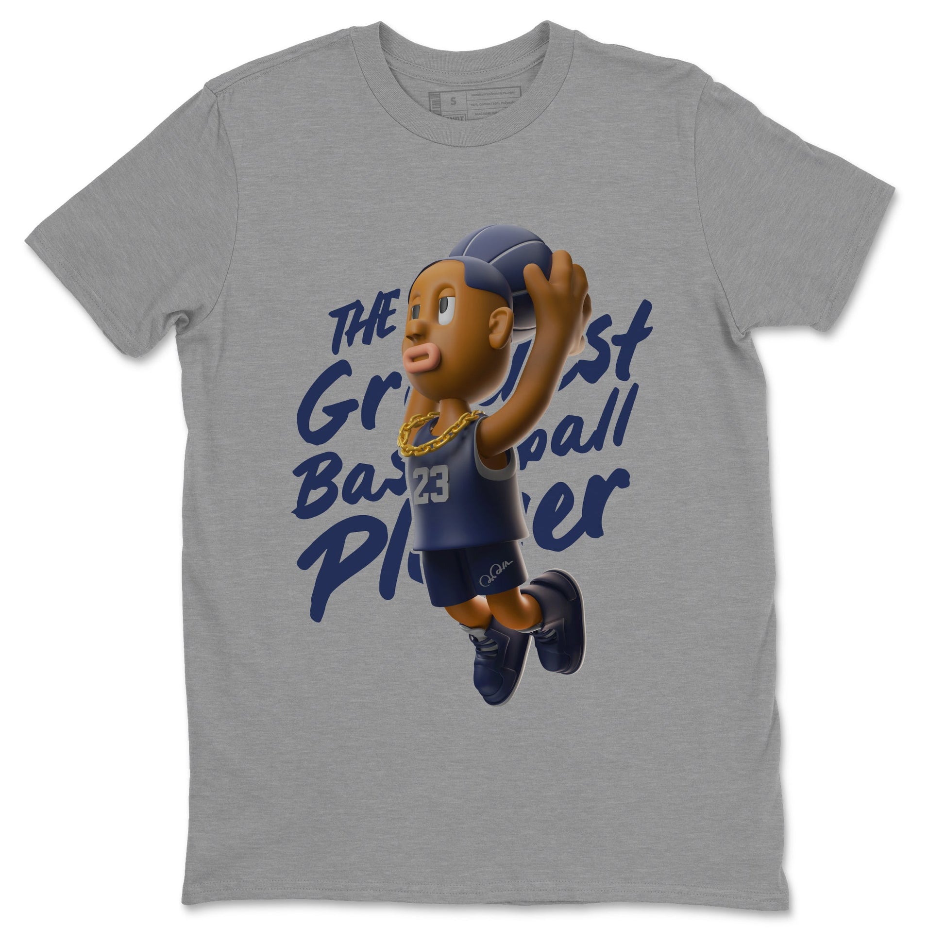 Air Jordan 5 Georgetown Sneaker Match Tees Dunkshot Boy Sneaker Tees AJ5 Georgetown Sneaker Release Tees Unisex Shirts Heather Grey 2