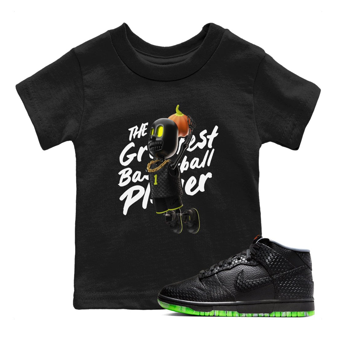 Dunk Mid Premium shirt to match jordans Dunkshot Boy sneaker tees Halloween Night NikeDunk Halloween SNRT Sneaker Release Tees Baby Toddler Black 1 T-Shirt