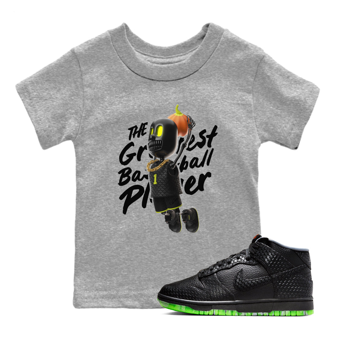 Dunk Mid Premium shirt to match jordans Dunkshot Boy sneaker tees Halloween Night NikeDunk Halloween SNRT Sneaker Release Tees Baby Toddler Heather Grey 1 T-Shirt