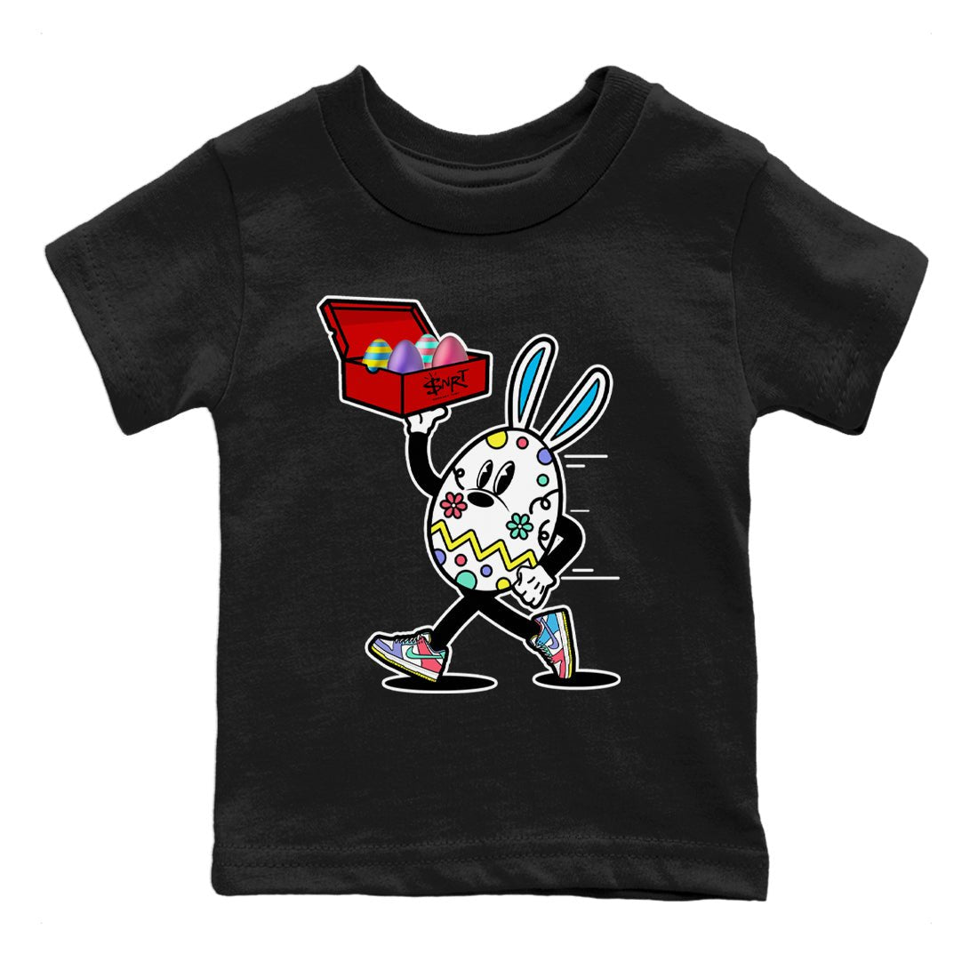 Dunk Easter Candy Easter Egg Hunter Baby and Kids Sneaker Tees Holiday Easter T-Shirt Kids Sneaker Tees Washing and Care Tip