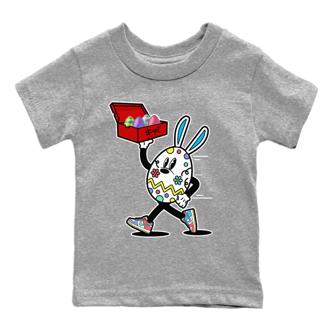 Dunk Easter Candy Sneaker Match Tees Easter Egg Hunter Sneaker Tees Holiday Easter T-Shirt Sneaker Release Tees Kids Shirts Heather Grey 2