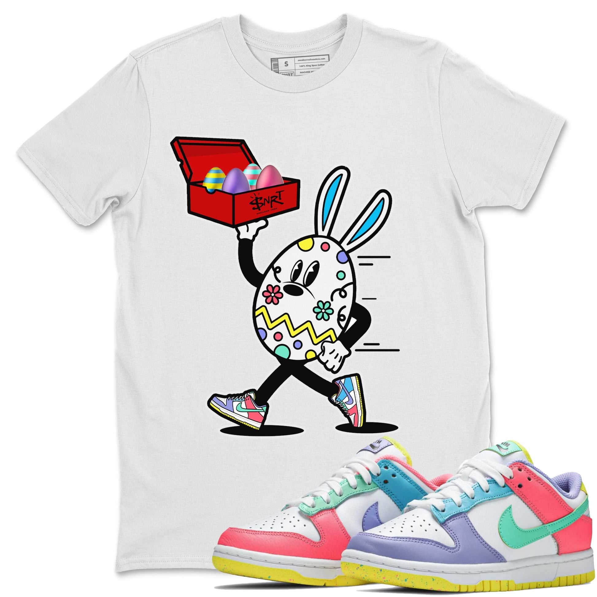 Dunk Easter Candy Sneaker Match Tees Easter Egg Hunter Sneaker Tees Holiday Easter T-Shirt Sneaker Release Tees Unisex Shirts White 1