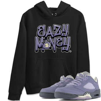 Air Jordan 5 Indigo Haze Sneaker Match Tees Easy Money 5s Indigo Haze Tee Sneaker Release Tees Unisex Shirts Black 1