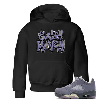 Air Jordan 5 Indigo Haze Sneaker Match Tees Easy Money 5s Indigo Haze Tee Sneaker Release Tees Kids Shirts Black 1