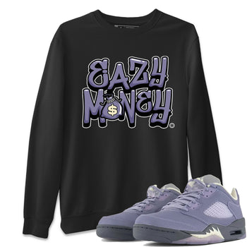 Air Jordan 5 Indigo Haze Sneaker Match Tees Easy Money 5s Indigo Haze Tee Sneaker Release Tees Unisex Shirts Black 1