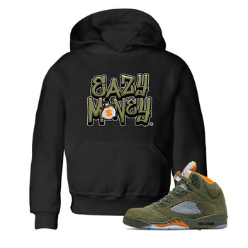 Air Jordan 5 Olive shirt to match jordans Easy Money sneaker match tee AJ5 Olive SNRT Sneaker Tees baby toddler Black 1 cotton Shirt