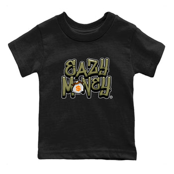 Air Jordan 5 Olive shirt to match jordans Easy Money sneaker match tee AJ5 Olive SNRT Sneaker Tees baby toddler Black 2 cotton Shirt