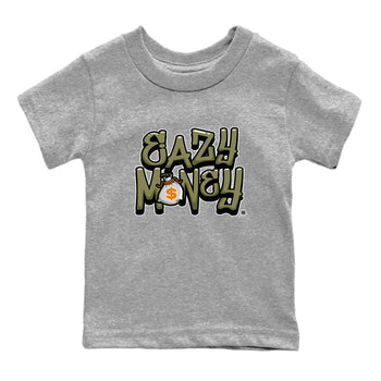 Air Jordan 5 Olive shirt to match jordans Easy Money sneaker match tee AJ5 Olive SNRT Sneaker Tees baby toddler Heather Grey 2 cotton Shirt