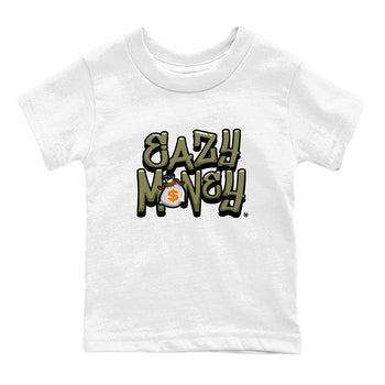 Air Jordan 5 Olive shirt to match jordans Easy Money sneaker match tee AJ5 Olive SNRT Sneaker Tees baby toddler White 2 cotton Shirt
