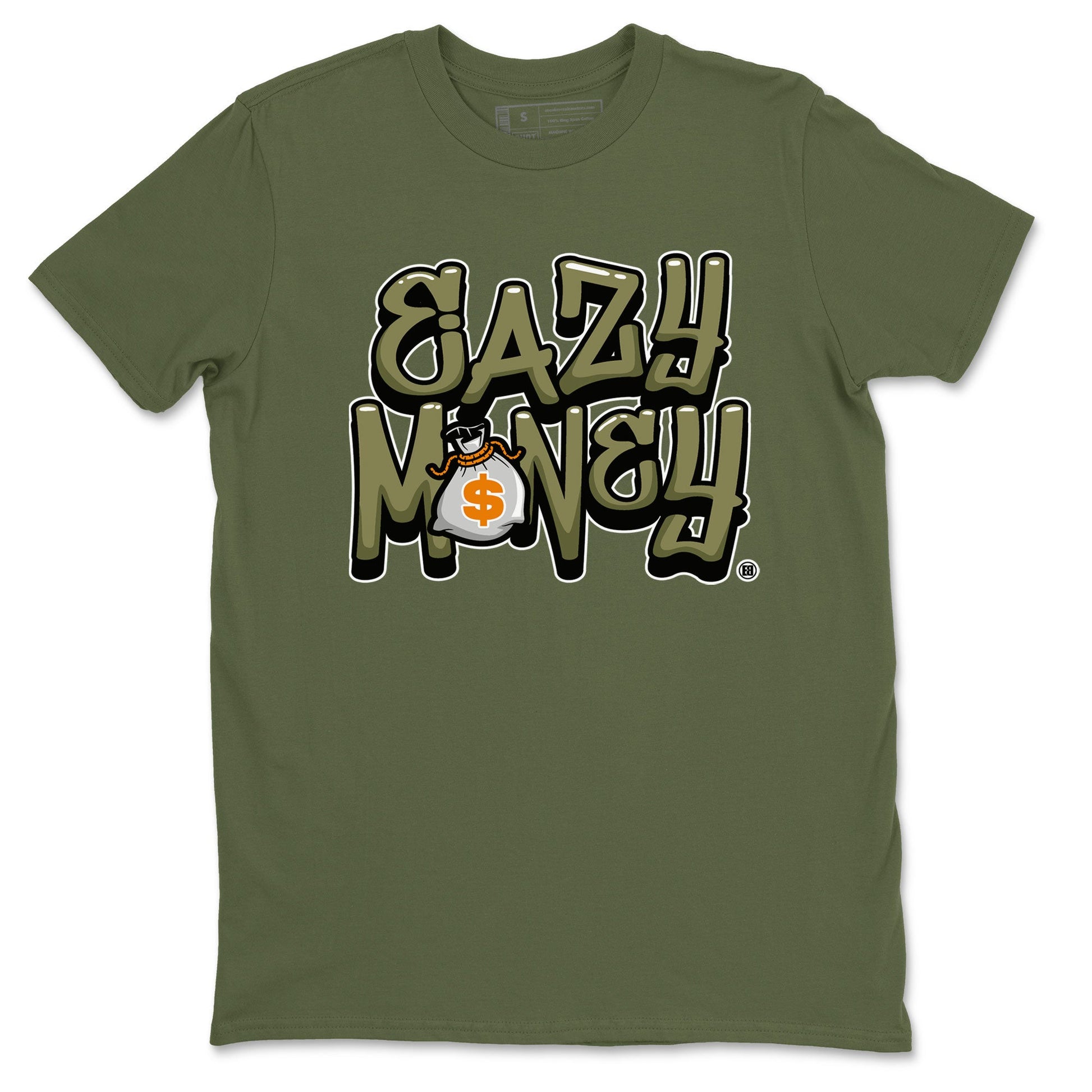 Air Jordan 5 Olive shirt to match jordans Easy Money sneaker match tee AJ5 Olive SNRT Sneaker Tees unisex cotton Military Green 2 crew neck shirt
