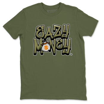 Air Jordan 5 Olive shirt to match jordans Easy Money sneaker match tee AJ5 Olive SNRT Sneaker Tees unisex cotton Military Green 2 crew neck shirt