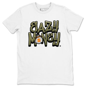 Air Jordan 5 Olive shirt to match jordans Easy Money sneaker match tee AJ5 Olive SNRT Sneaker Tees unisex cotton White 2 crew neck shirt