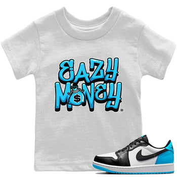 Jordan 1 Powder Blue Sneaker Match Tees Easy Money Sneaker Tees Jordan 1 Powder Blue Sneaker Release Tees Kids Shirts