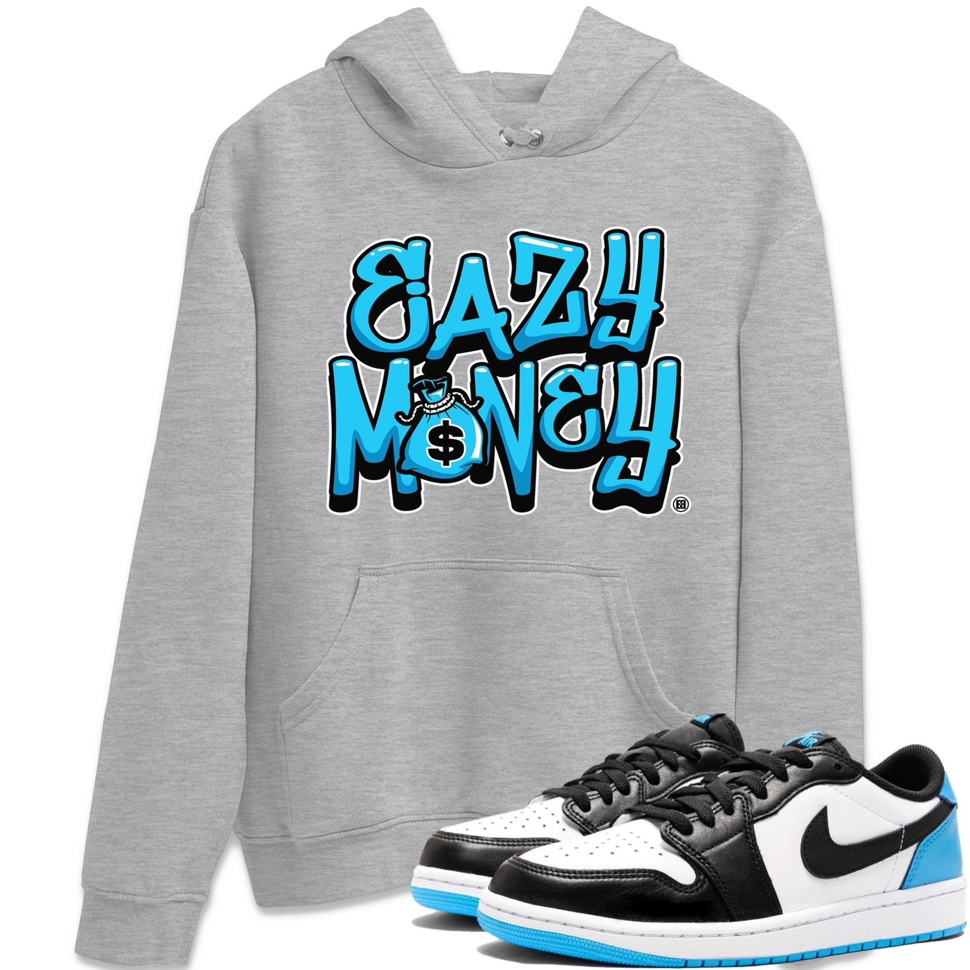 Jordan 1 Powder Blue Sneaker Match Tees Easy Money Sneaker Tees Jordan 1 Powder Blue Sneaker Release Tees Unisex Shirts