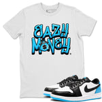 Jordan 1 Powder Blue Sneaker Match Tees Easy Money Sneaker Tees Jordan 1 Powder Blue Sneaker Release Tees Unisex Shirts