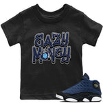 Jordan 13 Brave Blue Sneaker Match Tees Easy Money Sneaker Tees Jordan 13 Brave Blue Sneaker Release Tees Kids Shirts