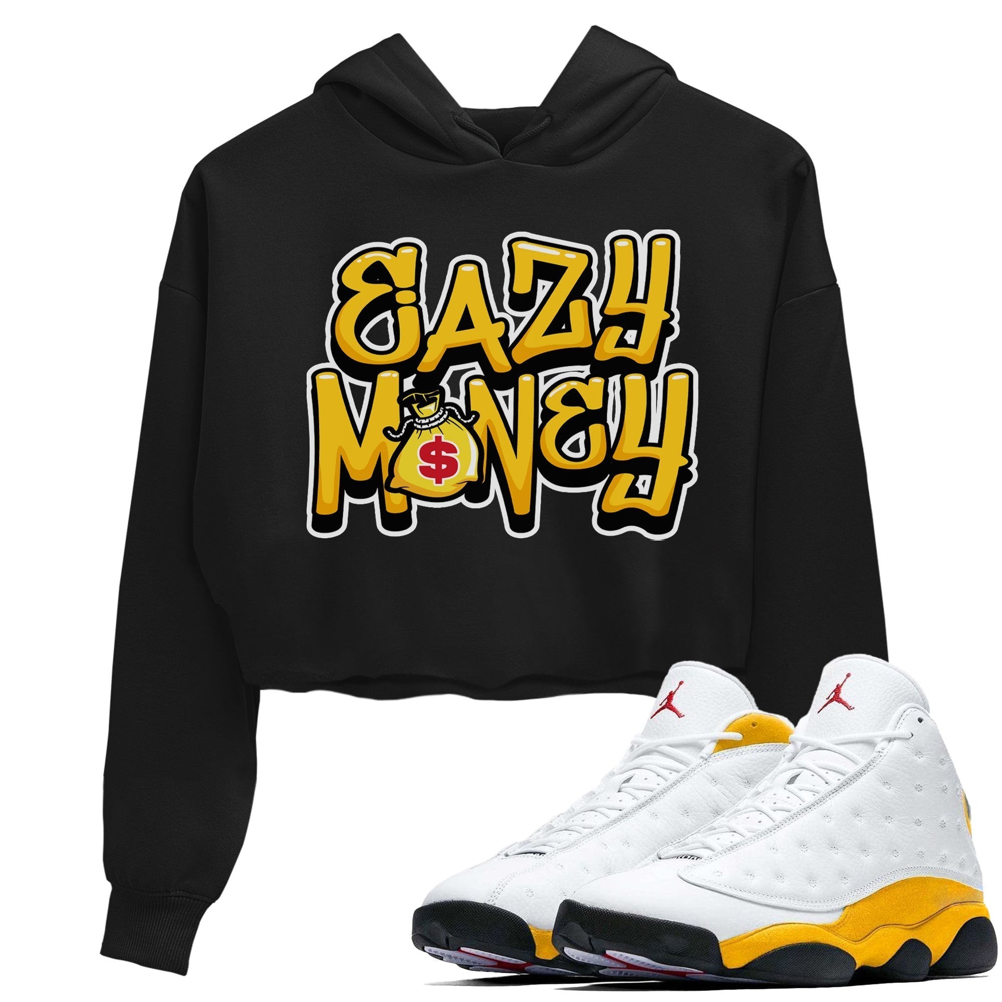 Jordan 13 Del Sol Sneaker Match Tees Easy Money Sneaker Tees Jordan 13 Del Sol Sneaker Release Tees Women's Shirts