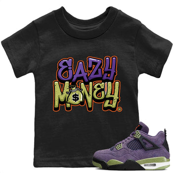 Jordan 4 Canyon Purple Sneaker Match Tees Easy Money Sneaker Tees Jordan 4 Canyon Purple Sneaker Release Tees Kids Shirts