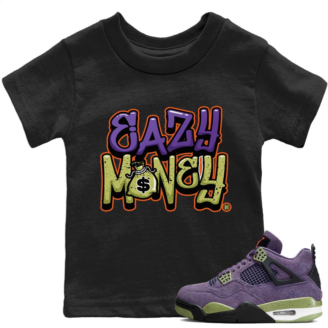 Jordan 4 Canyon Purple Sneaker Match Tees Easy Money Sneaker Tees Jordan 4 Canyon Purple Sneaker Release Tees Kids Shirts