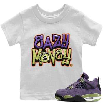 Jordan 4 Canyon Purple Sneaker Match Tees Easy Money Sneaker Tees Jordan 4 Canyon Purple Sneaker Release Tees Kids Shirts