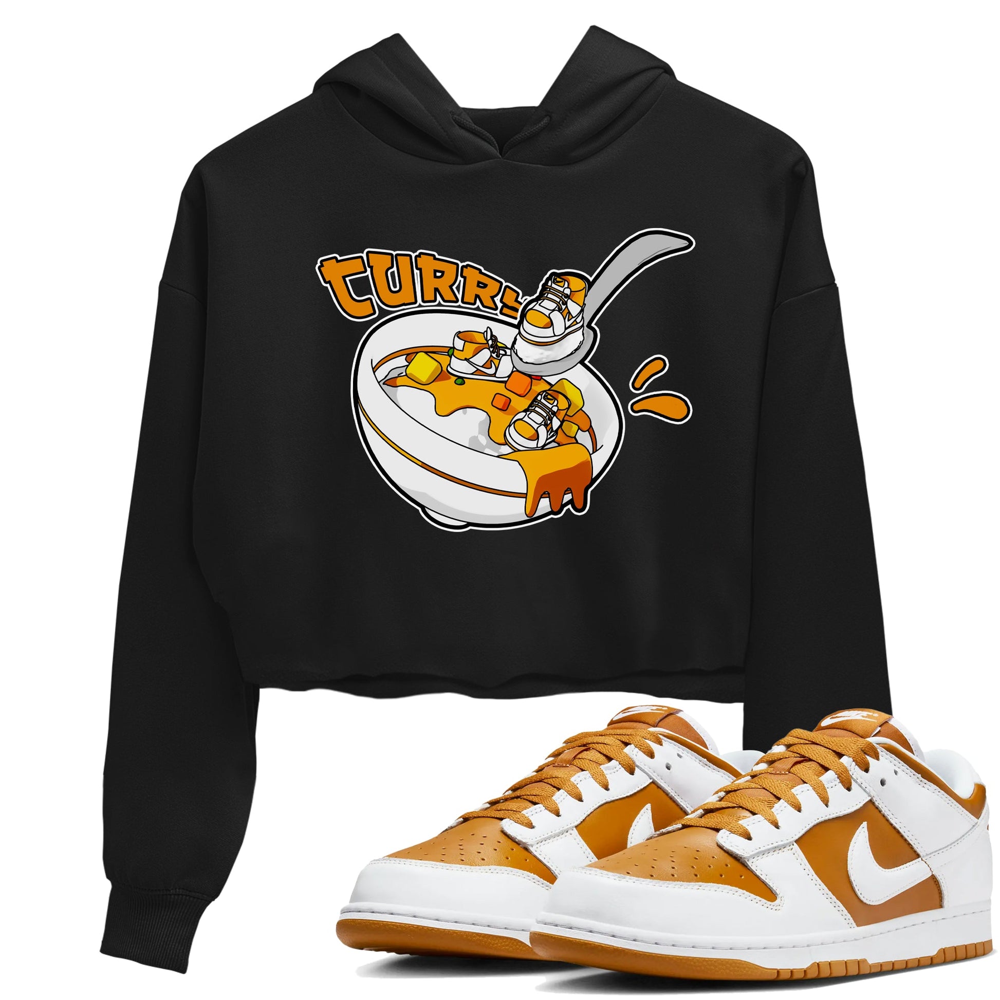 Dunk Dark Curry shirt to match jordans Eat Curry sneaker tees AJ1 Low Dark Curry SNRT Sneaker Release Tees Black 1 crop length shirt