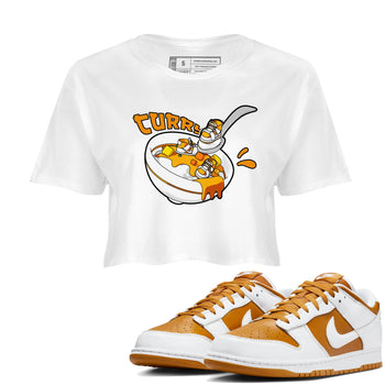 Dunk Dark Curry shirt to match jordans Eat Curry sneaker tees AJ1 Low Dark Curry SNRT Sneaker Release Tees White 1 crop length shirt