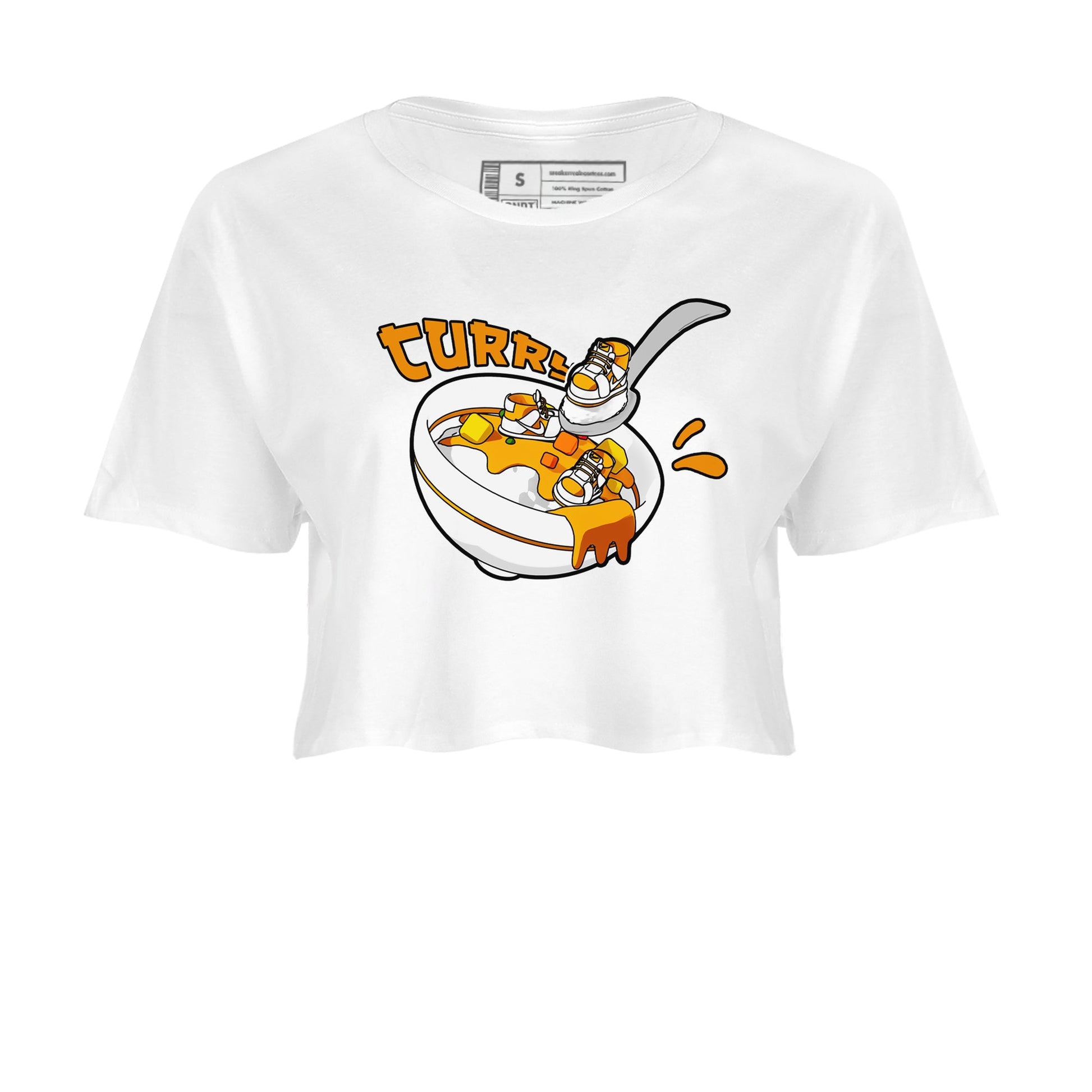 Dunk Dark Curry shirt to match jordans Eat Curry sneaker tees AJ1 Low Dark Curry SNRT Sneaker Release Tees White 2 crop length shirt