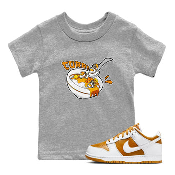 Dunk Dark Curry shirt to match jordans Eat Curry sneaker tees AJ1 Low Dark Curry SNRT sneaker release tees baby toddler Heather Grey 1 cotton Shirt