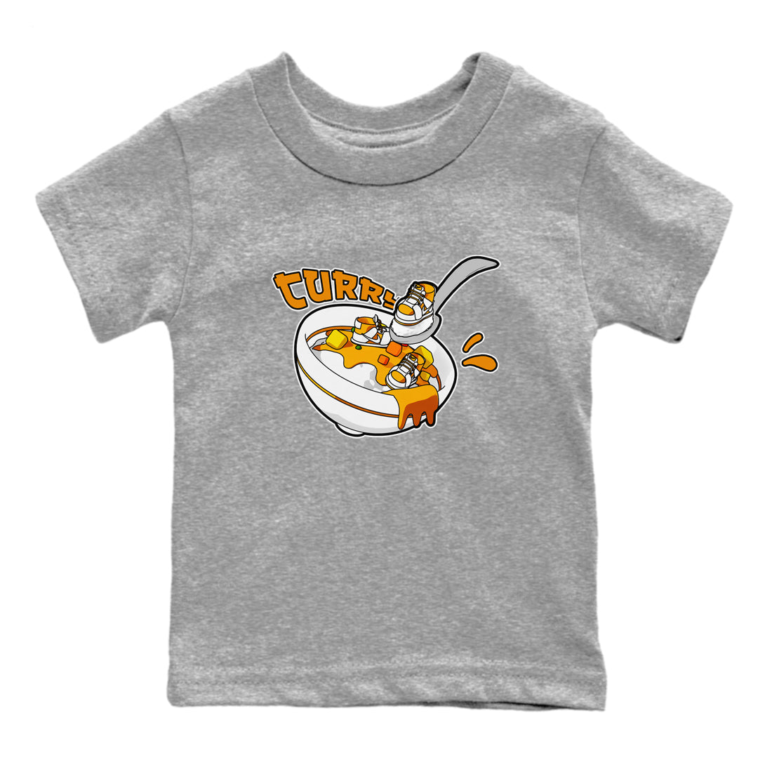 Dunk Dark Curry shirt to match jordans Eat Curry sneaker tees AJ1 Low Dark Curry SNRT sneaker release tees baby toddler Heather Grey 2 cotton Shirt