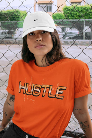 Jordan 1 Electro Orange Sneaker Match Tees Electric Hustle Sneaker Tees Jordan 1 Electro Orange Sneaker Release Tees Unisex Shirts