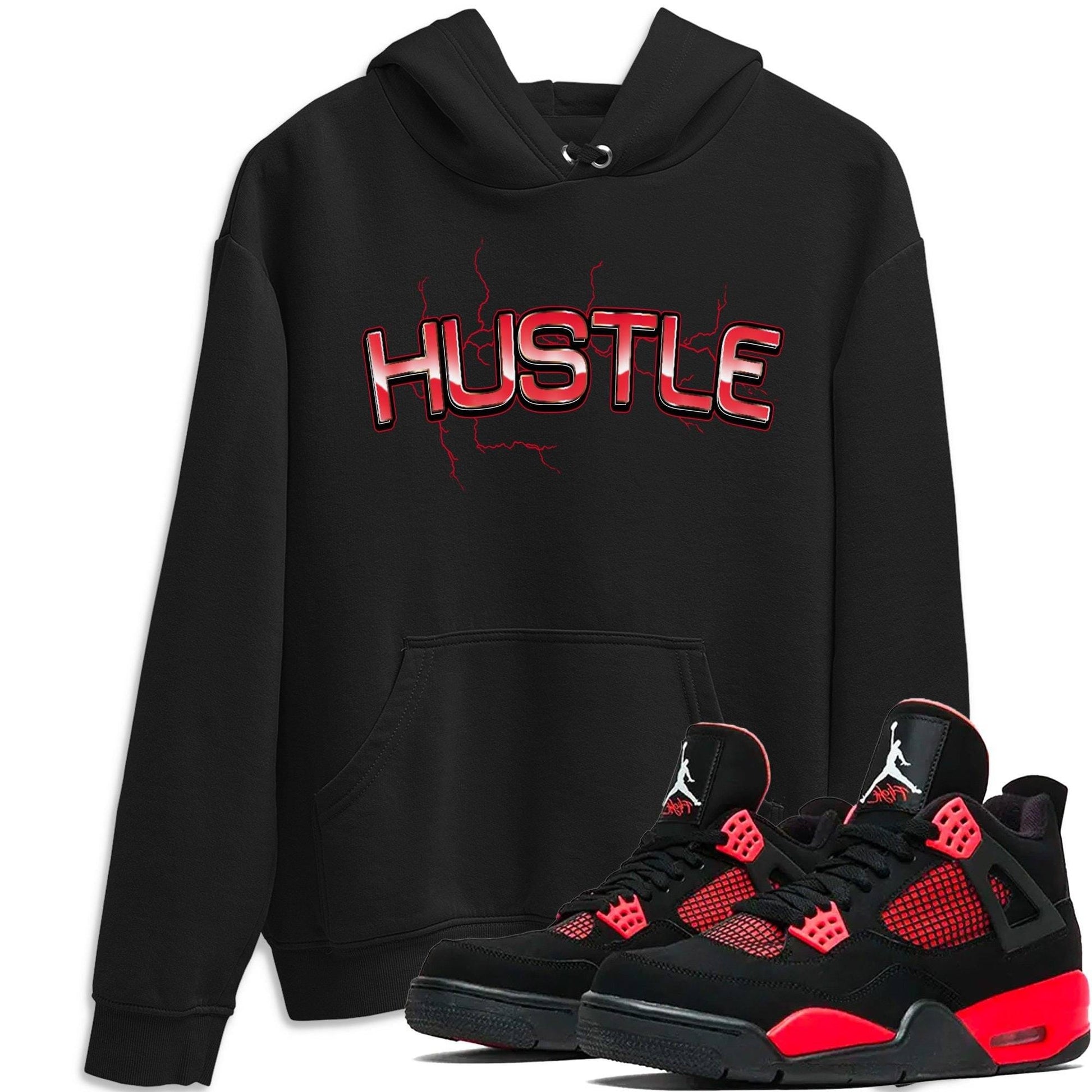 Jordan 4 Red Thunder Sneaker Match Tees Electric Hustle Sneaker Tees Jordan 4 Red Thunder Sneaker Release Tees Unisex Shirts