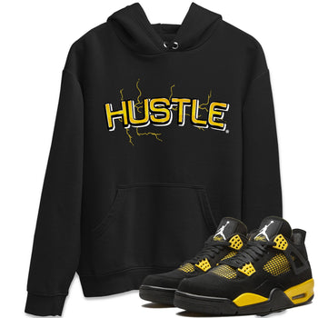 Air Jordan 4 Thunder Sneaker Match Tees Electric Hustle Sneaker Tees Air Jordan 4 Retro Thunder Sneaker Release Tees Unisex Shirts Black 1