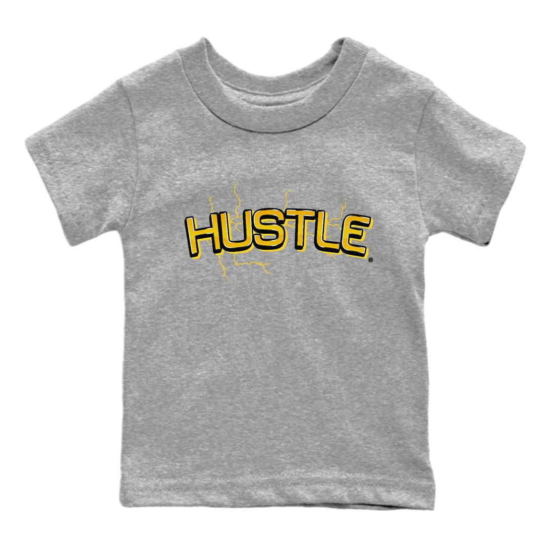 Air Jordan 4 Thunder Sneaker Match Tees Electric Hustle Sneaker Tees Air Jordan 4 Retro Thunder Sneaker Release Tees Kids Shirts Heather Grey 2