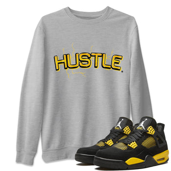 Air Jordan 4 Thunder Sneaker Match Tees Electric Hustle Sneaker Tees Air Jordan 4 Retro Thunder Sneaker Release Tees Unisex Shirts Heather Grey 1
