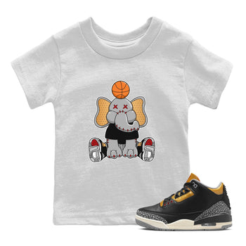 Jordan 3 Black Gold Sneaker Match Tees Elephant Doll Sneaker Tees Jordan 3 Black Gold Sneaker Release Tees Kids Shirts