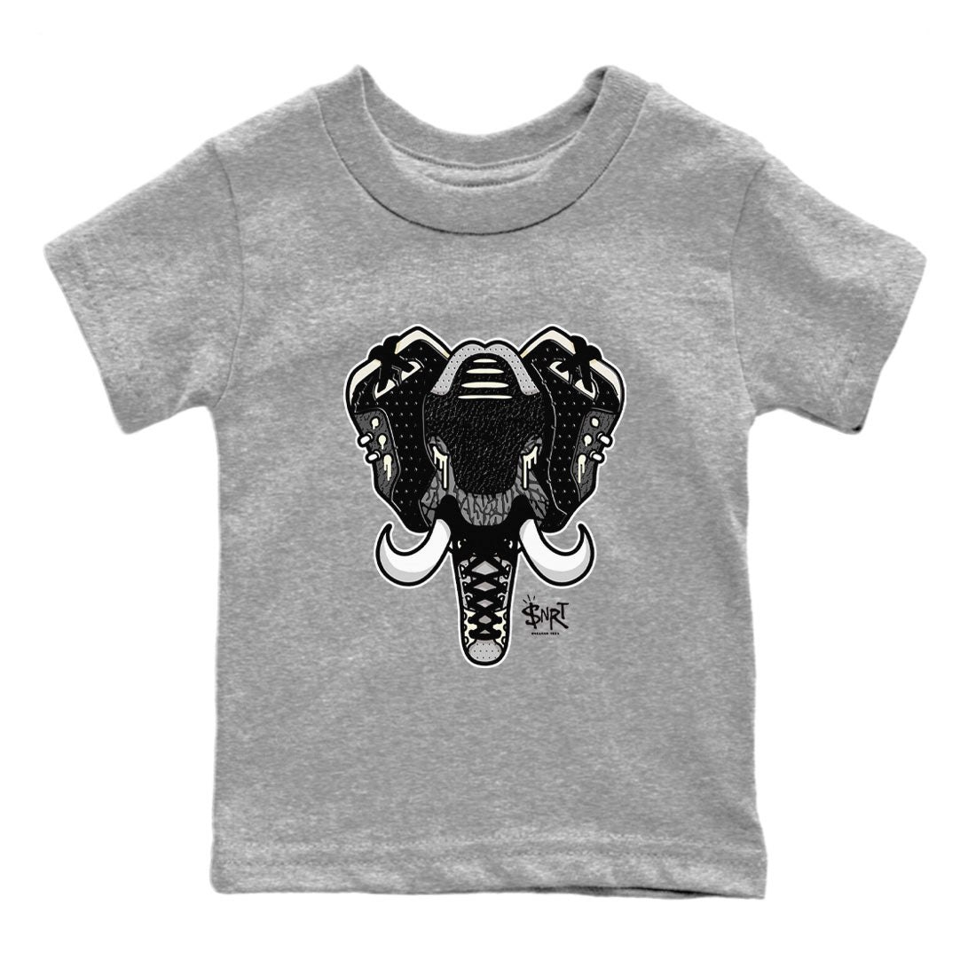 Air Jordan 3 Off Noir shirt to match jordans Elephant Symbol sneaker tees Air Jordan 3 Retro Off Noir SNRT Sneaker Tees Baby Toddler Heather Grey 2 T-Shirt