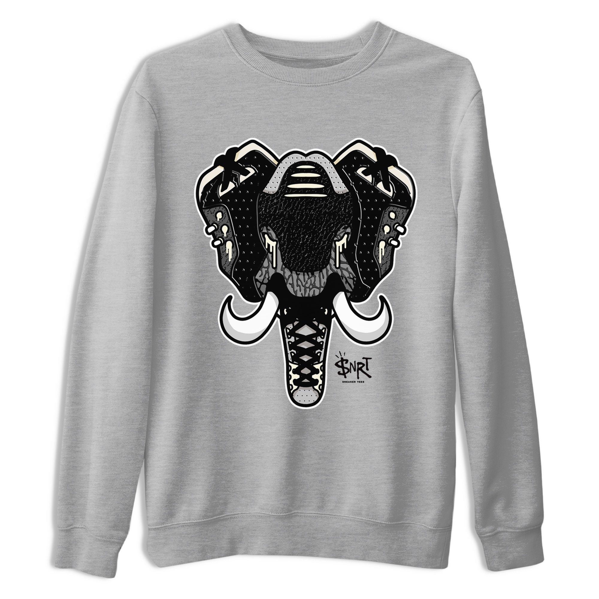Air Jordan 3 Off Noir shirt to match jordans Elephant Symbol sneaker tees Air Jordan 3 Retro Off Noir SNRT Sneaker Tees Unisex Heather Grey 2 T-Shirt