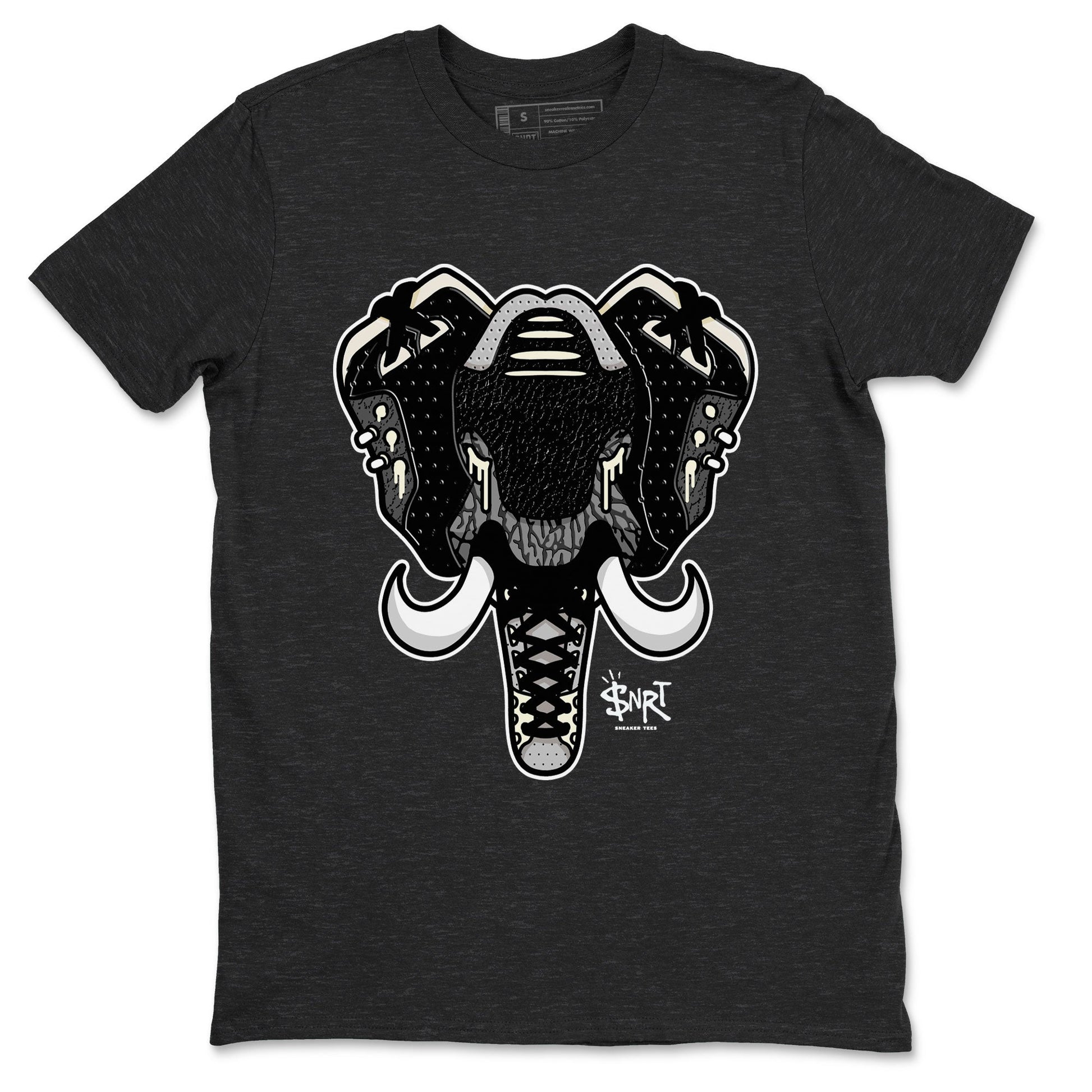 Air Jordan 3 Off Noir shirt to match jordans Elephant Symbol sneaker tees Air Jordan 3 Retro Off Noir SNRT Sneaker Tees Unisex Charcoal Heather 2 T-Shirt