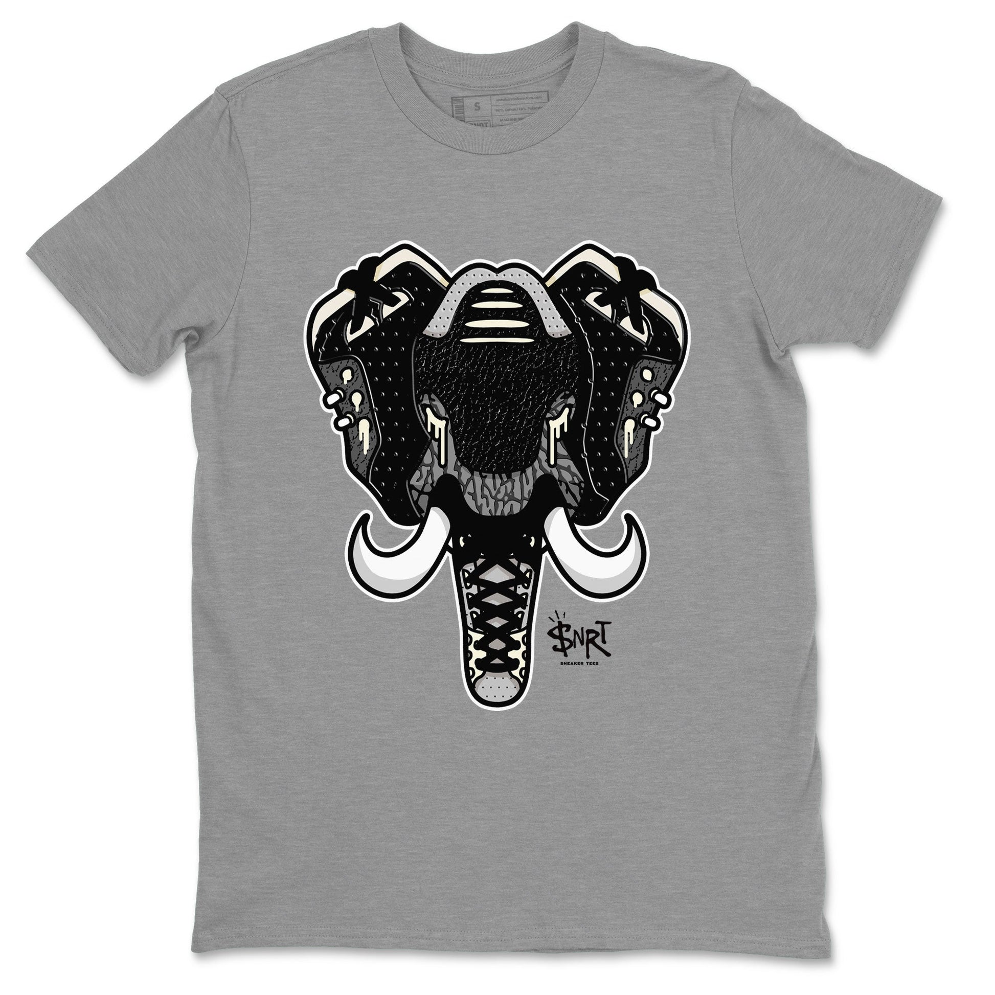 Air Jordan 3 Off Noir shirt to match jordans Elephant Symbol sneaker tees Air Jordan 3 Retro Off Noir SNRT Sneaker Tees Unisex Heather Grey 2 T-Shirt