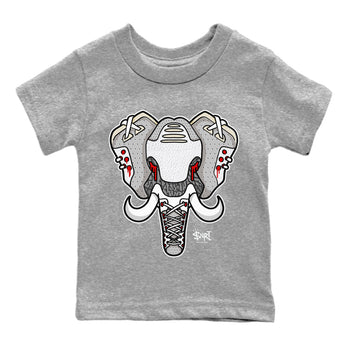Air Jordan 3 White Cement Sneaker Match Tees Elephant Symbol Sneaker Tees Air Jordan 3 Retro White Cement Sneaker Release Tees Kids Shirts Heather Grey 2