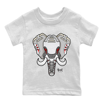 Air Jordan 3 White Cement Sneaker Match Tees Elephant Symbol Sneaker Tees Air Jordan 3 Retro White Cement Sneaker Release Tees Kids Shirts White 2