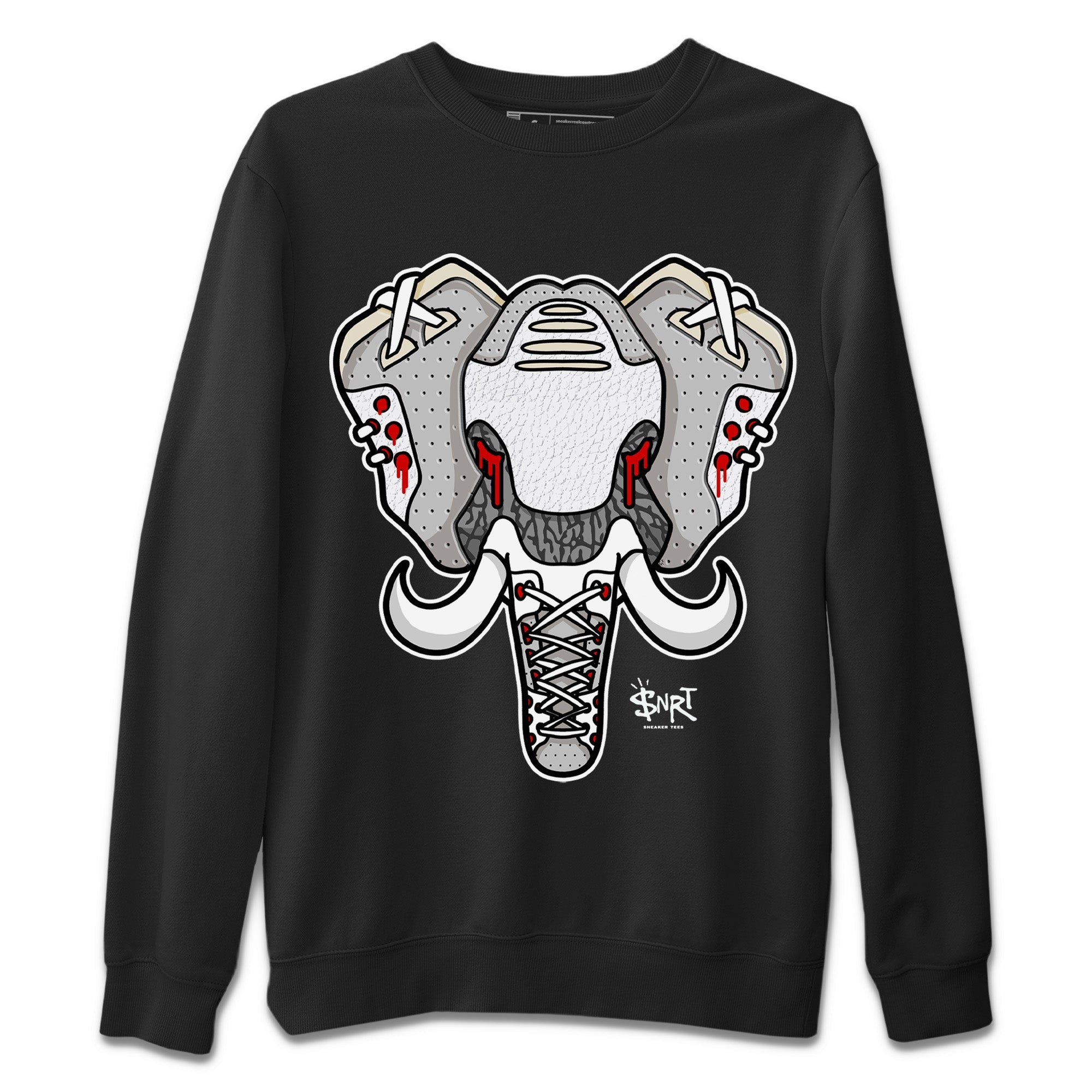 Air Jordan 3 White Cement Sneaker Match Tees Elephant Symbol Sneaker Tees Air Jordan 3 Retro White Cement Sneaker Release Tees Unisex Shirts Black 2
